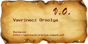 Vavrinecz Orsolya névjegykártya