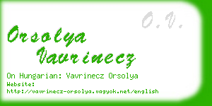 orsolya vavrinecz business card